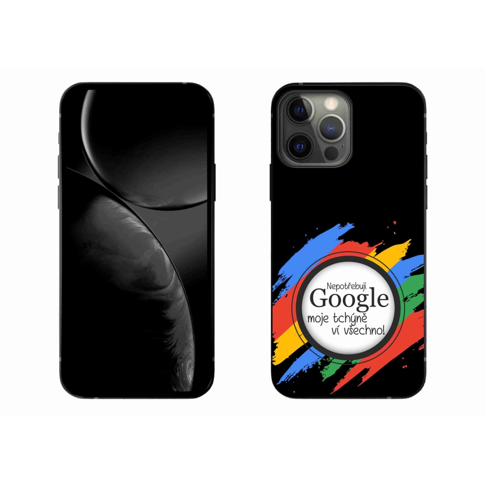 Zselés borítás mmCase iPhone 13 Pro Max 6.7 - anyós mindent tud fekete háttérrel