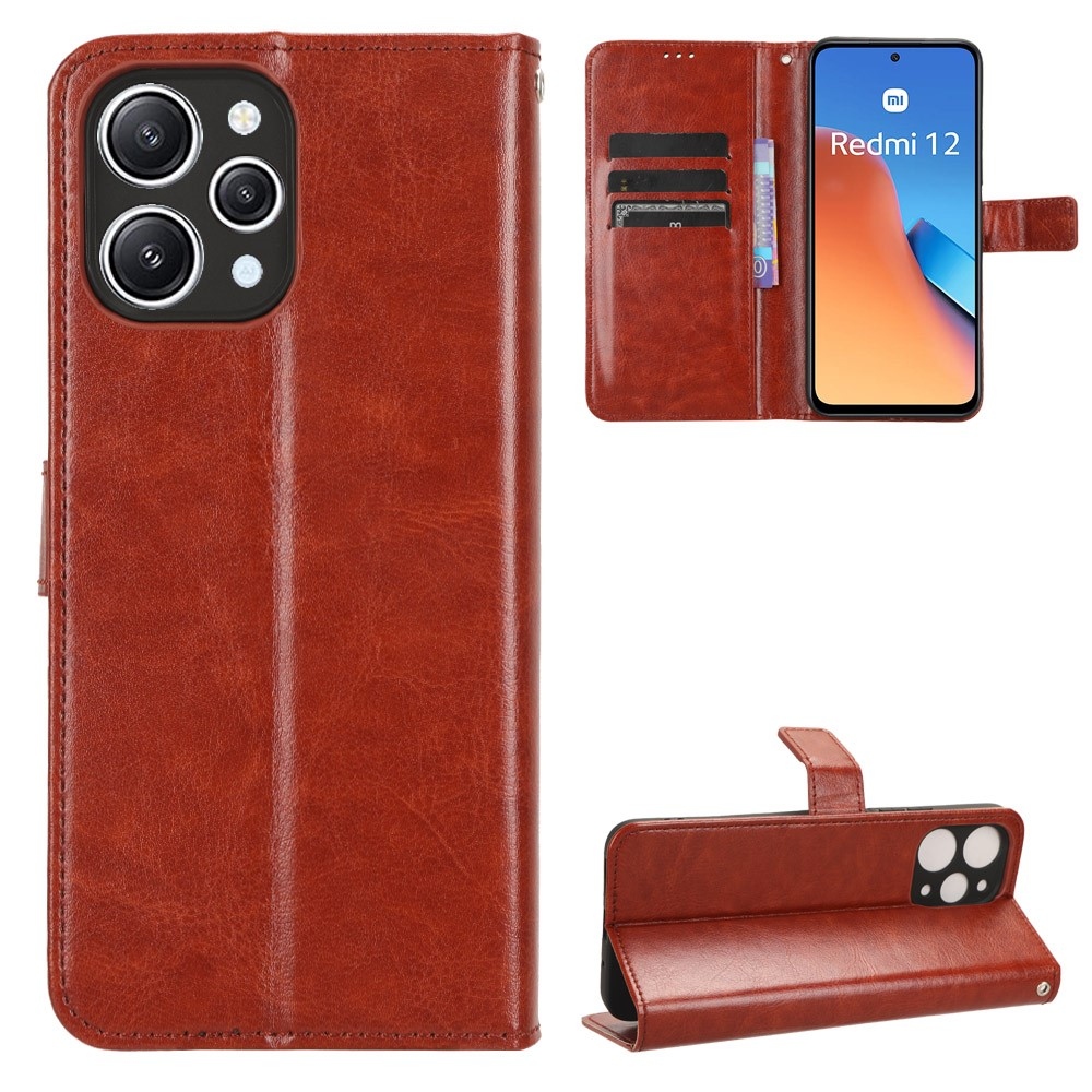 Ló könyv tok Xiaomi Redmi 12 4G/5G - barna