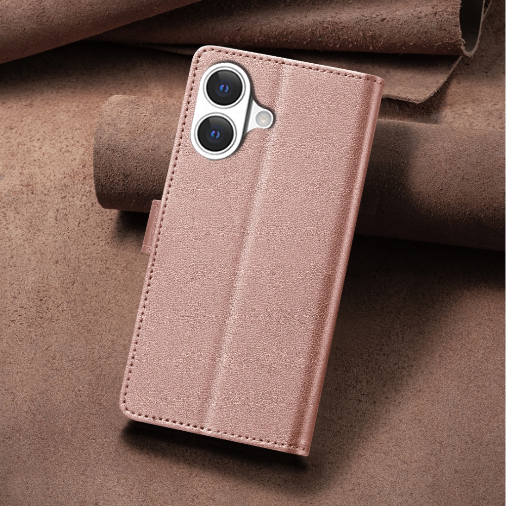 BINFEN könyvtáska iPhone 17 készülékhez - rózsaarany