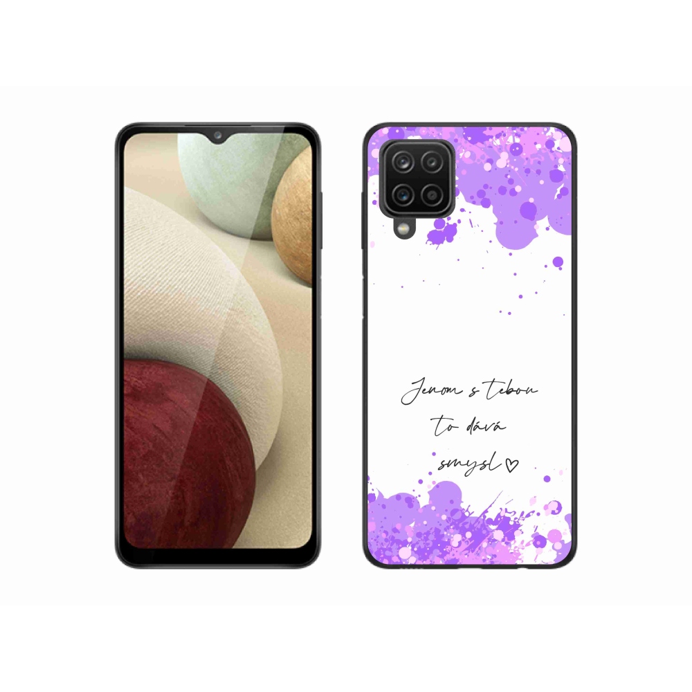 Gél borító mmCase Samsung Galaxy A12 - szerelem szöveg fehér háttérrel