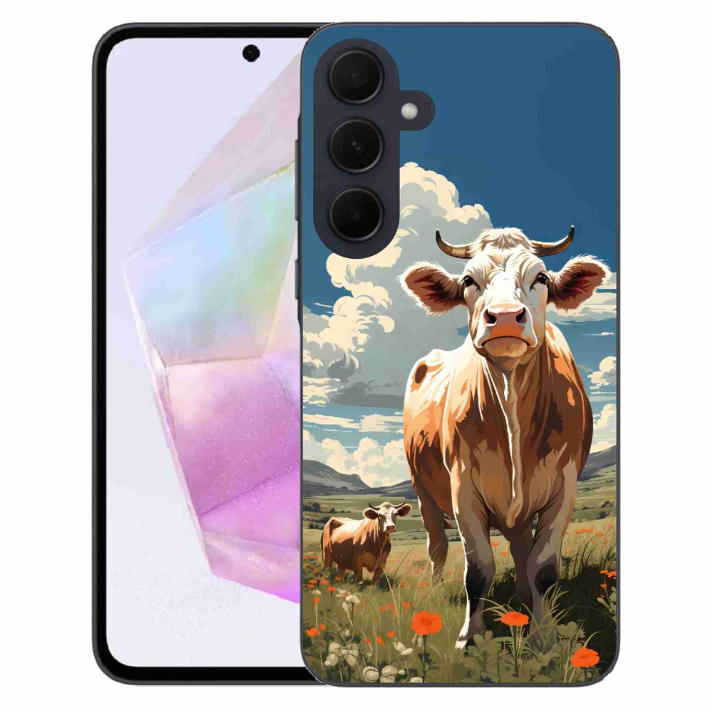 Zselés borítás mmCase Samsung Galaxy A35 5G - tehenek a réten