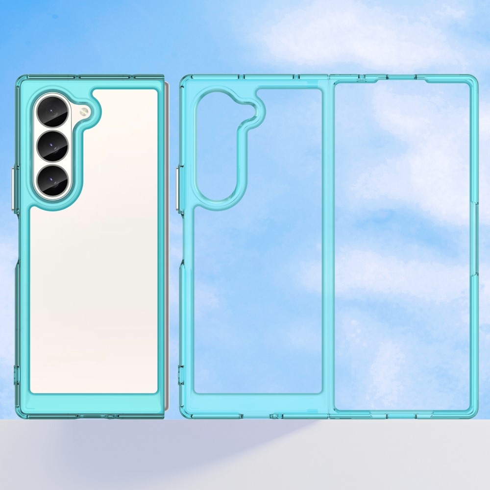 Gél tok fix hátlappal Samsung Galaxy Z Fold6 5G készülékhez - világoskék színben