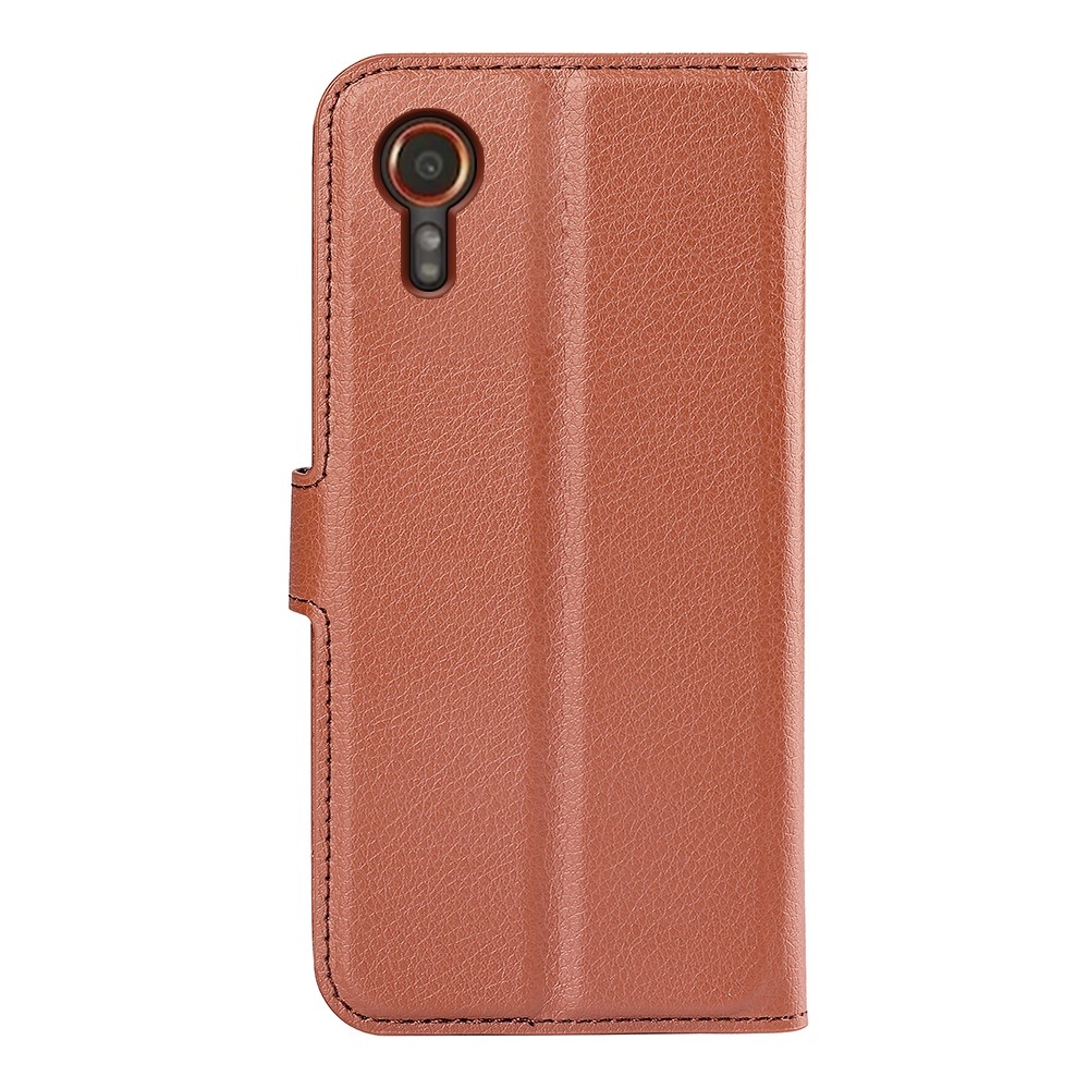 Litchi könyv tok Samsung Galaxy Xcover 7 készülékhez - barna