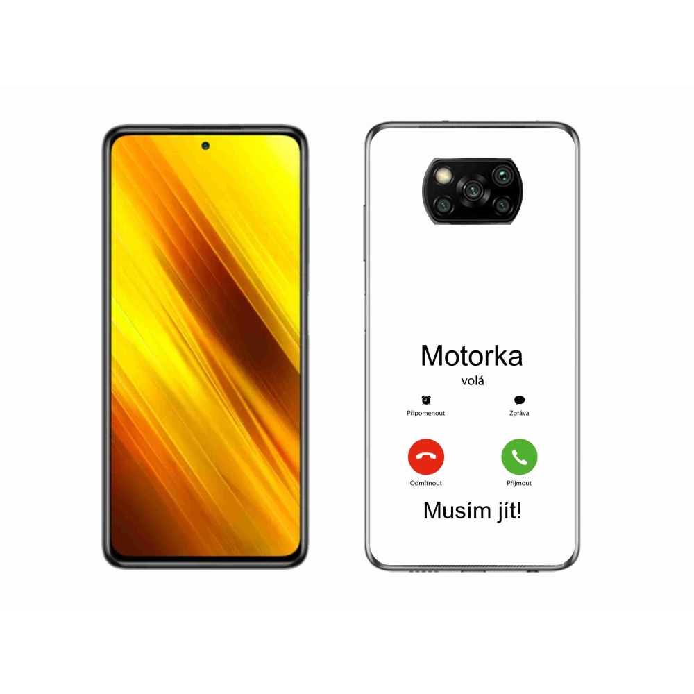 Gél borítás mmCase a Xiaomi Poco X3 Pro számára - motoros hívások fehér háttérrel