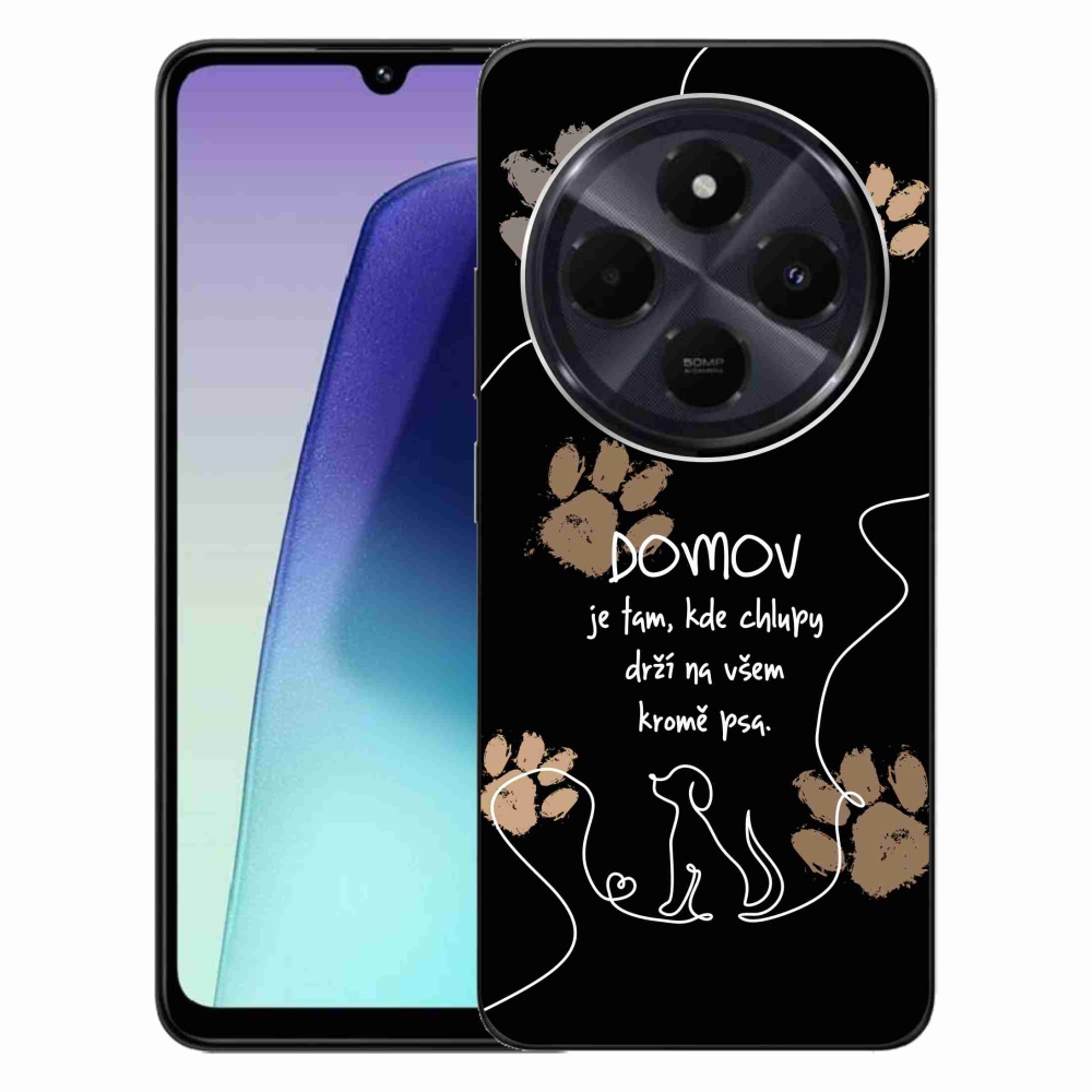 Gél borítás mmCase a Xiaomi Redmi 14C/Poco C75 számára - kutya motívum fekete háttérrel