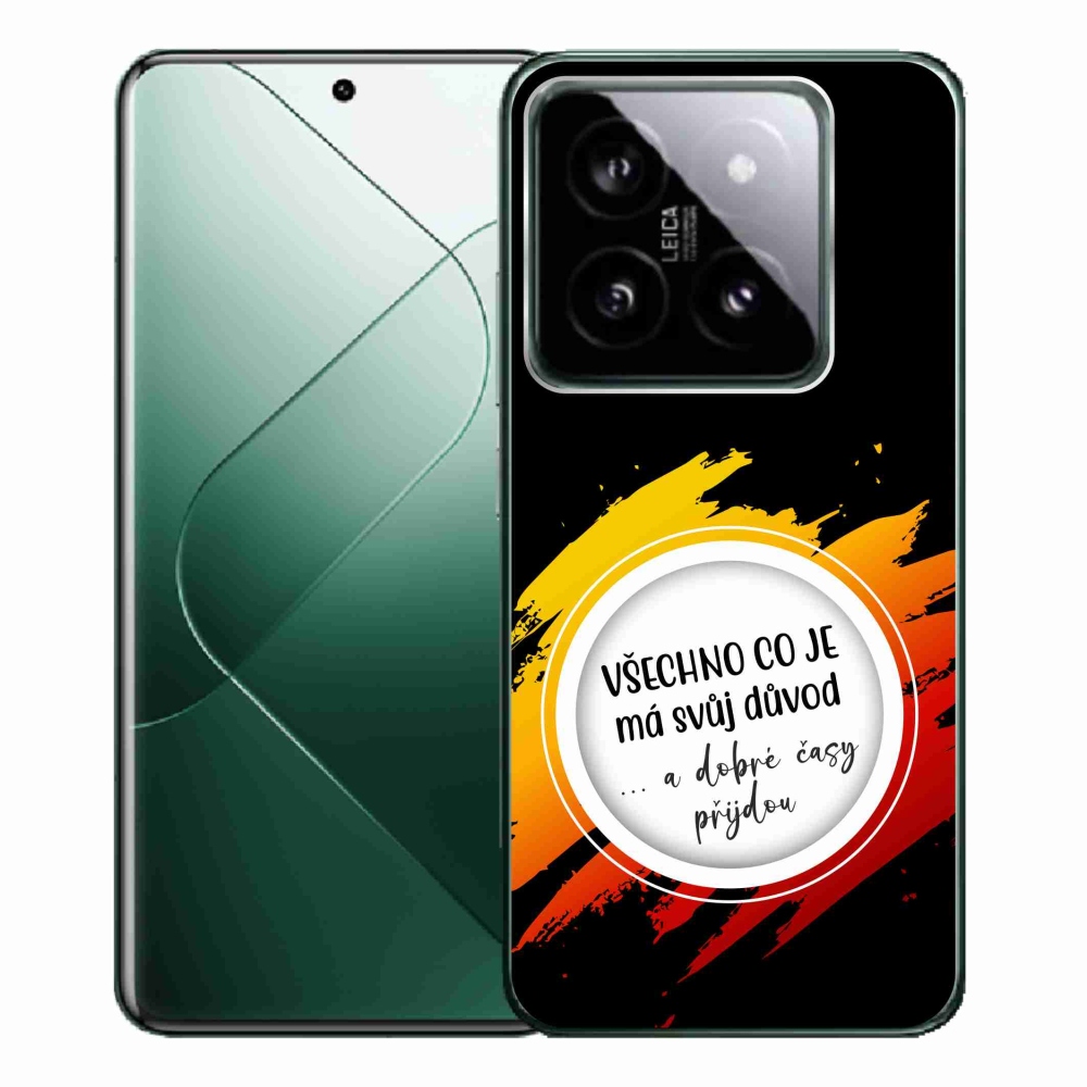 Gél borítás mmCase a Xiaomi 14 Pro-hoz - idézet 3 fekete háttérrel