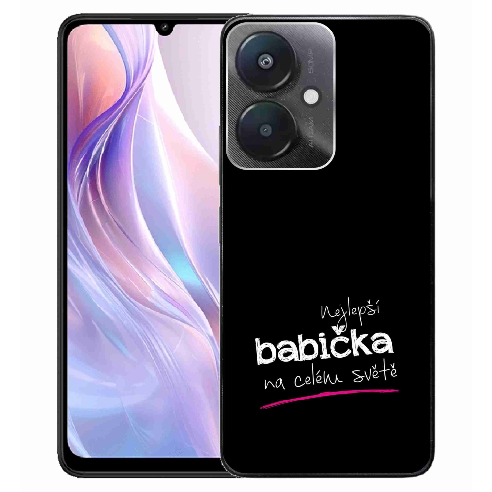 Gél borító mmCase a Xiaomi Redmi 13C 5G - a legjobb nagymama 4 fekete háttérrel
