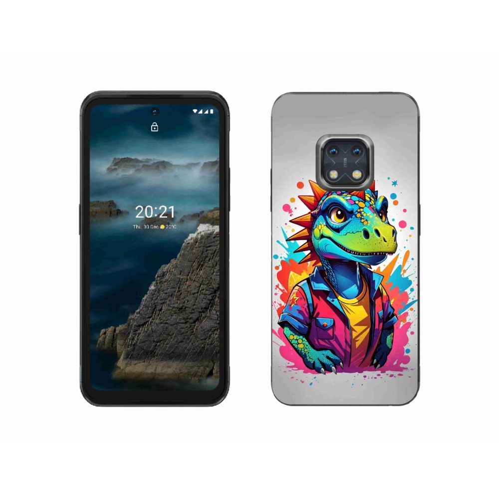 Zselés borítás mmCase a Nokia XR20 készülékhez - színes dinoszaurusz