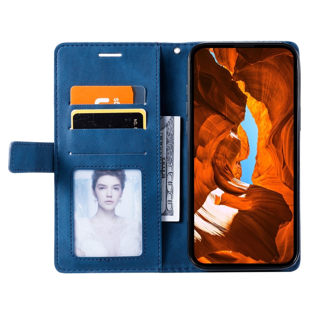 Vonalas könyv tok Xiaomi Redmi Note 14 5G - kék