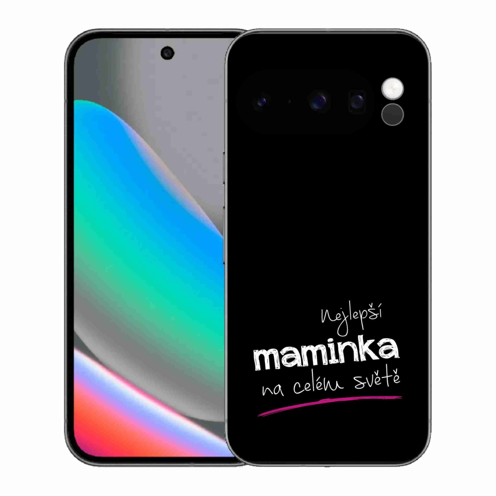 Gél borítás mmCase a Google Pixel 10 Pro számára - Best Mom 4 fekete háttérrel