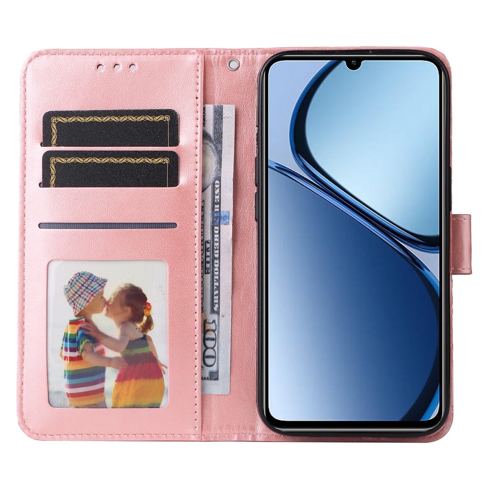 Napraforgó könyvtáska Realme Note 60-hoz - rózsaszín