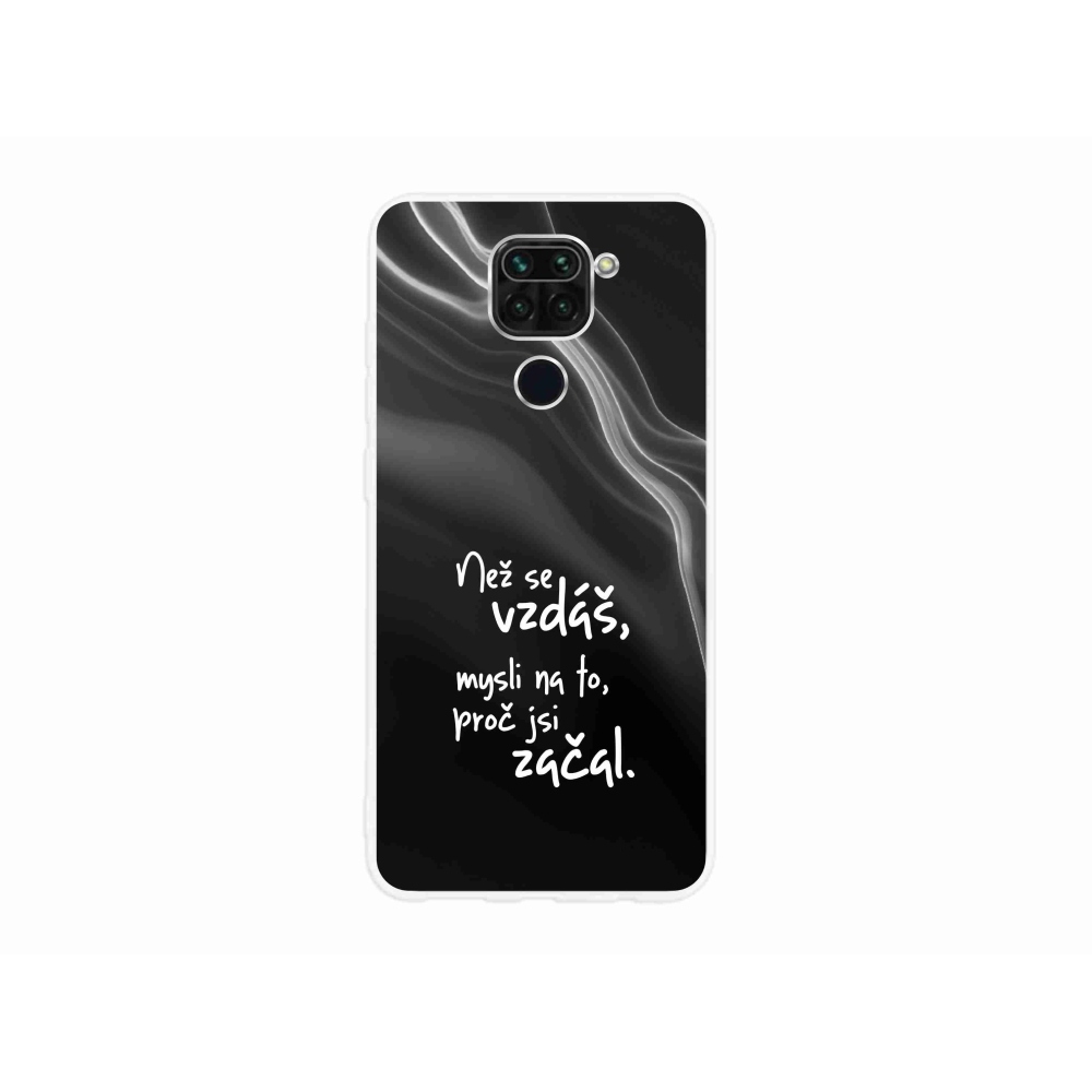 Gél borító mmCase a Xiaomi Redmi Note 9-hez - idézet 2 fekete háttérrel