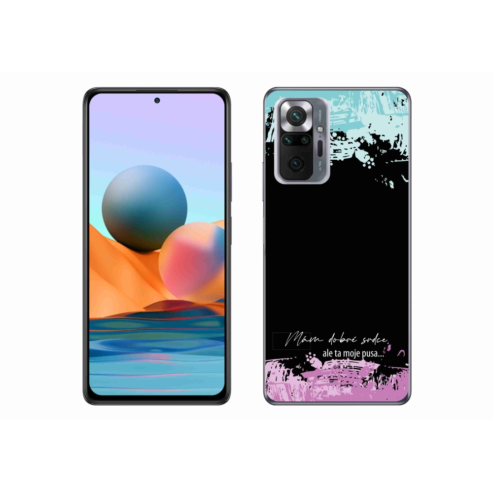 Gél borító mmCase a Xiaomi Redmi Note 10 Pro készülékhez - vicces szöveg 3 fekete háttérrel