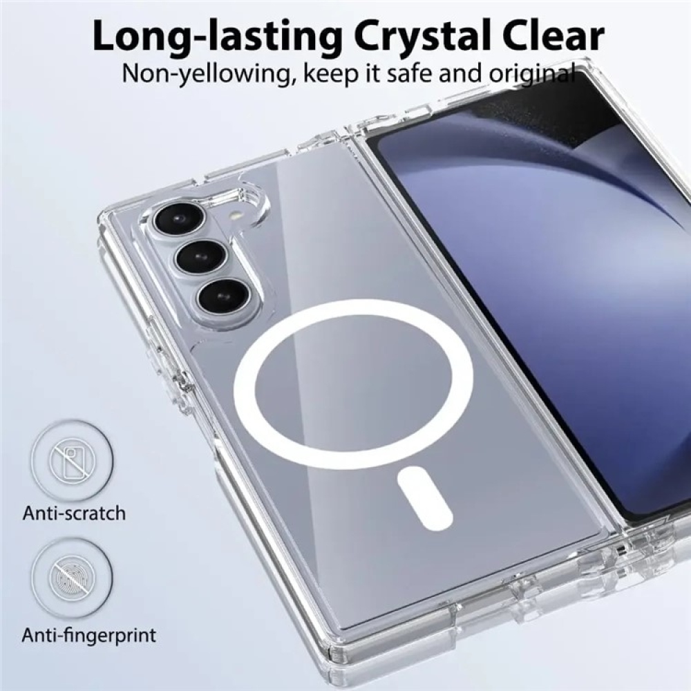 Átlátszó zselés borítás szilárd hátlappal és MagSafe a Samsung Galaxy Z Fold7 5G készülékre