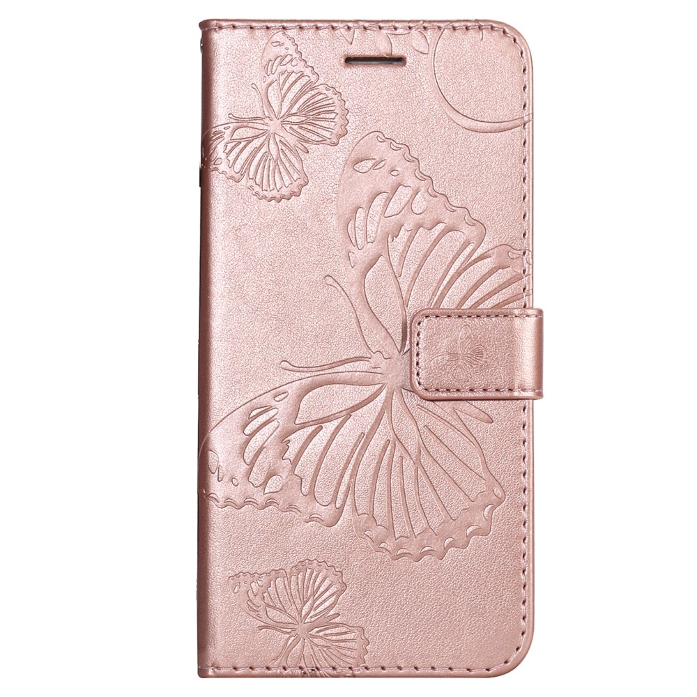 Nagy Buttefly könyv tok Samsung Galaxy A13 5G/A04s készülékhez - rózsaarany színű