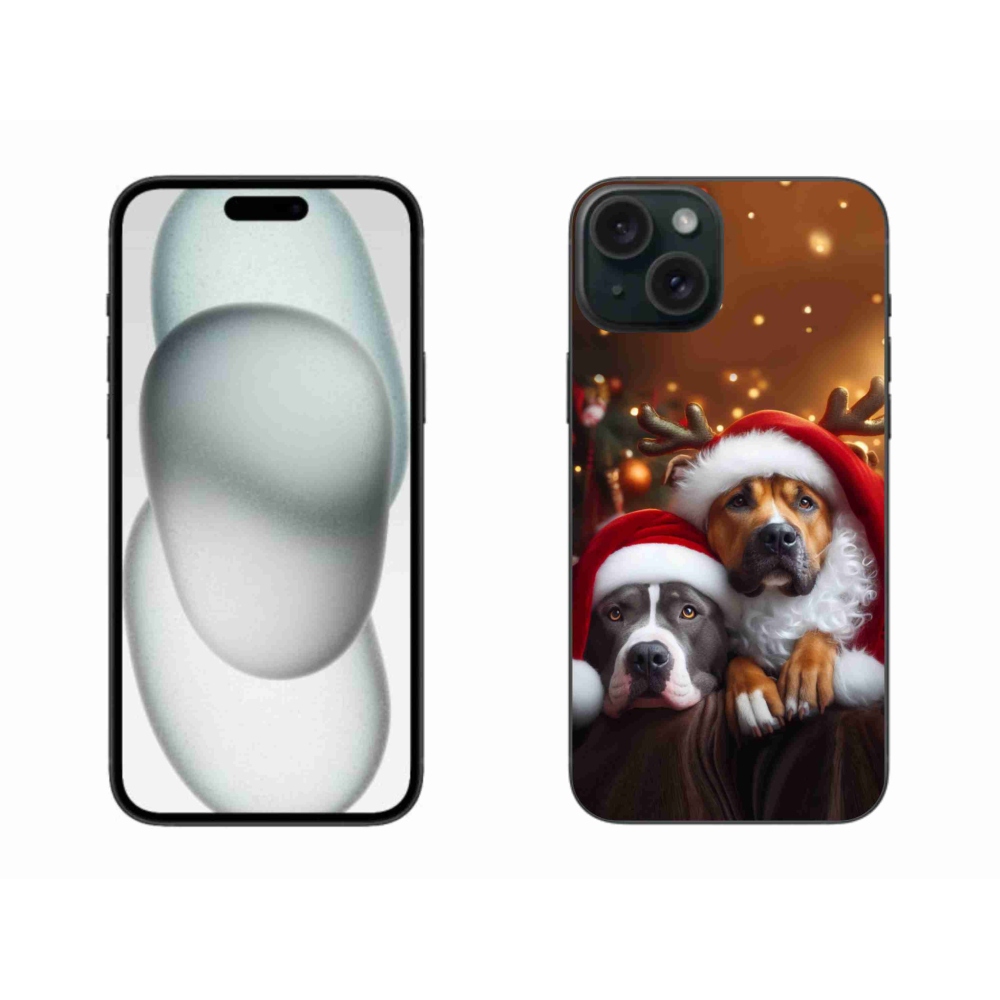 Gél borítás mmCase iPhone 15 Plus készülékhez - Karácsonyi kutyák