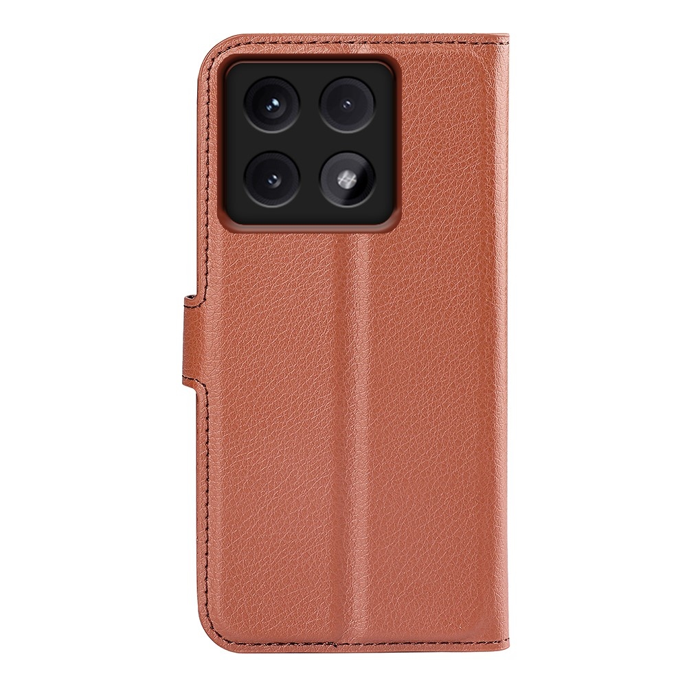 Litchi könyv tok Xiaomi 14T-hez - barna