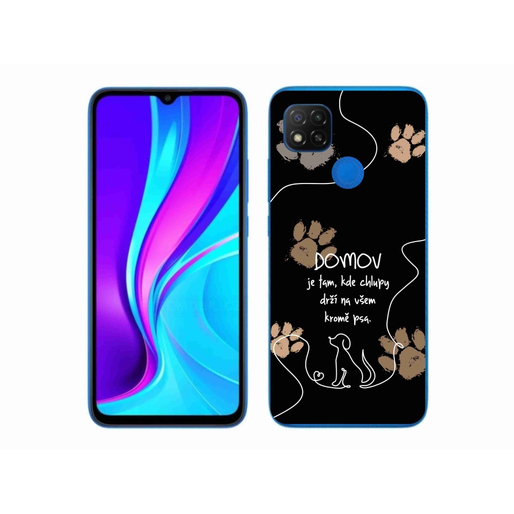 Gél borítás mmCase a Xiaomi Redmi 9C-hez - kutya motívum fekete háttérrel