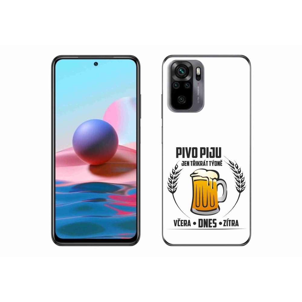 Gél borítás mmCase a Xiaomi Redmi Note 10S-hez - sör motívum fehér háttérrel