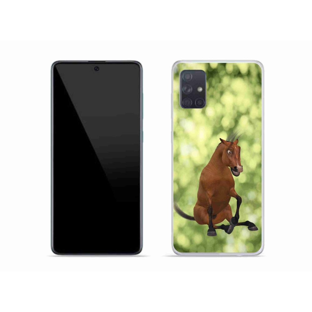 Zselés borítás mmCase Samsung Galaxy A51 - barna rajzfilm ló 1
