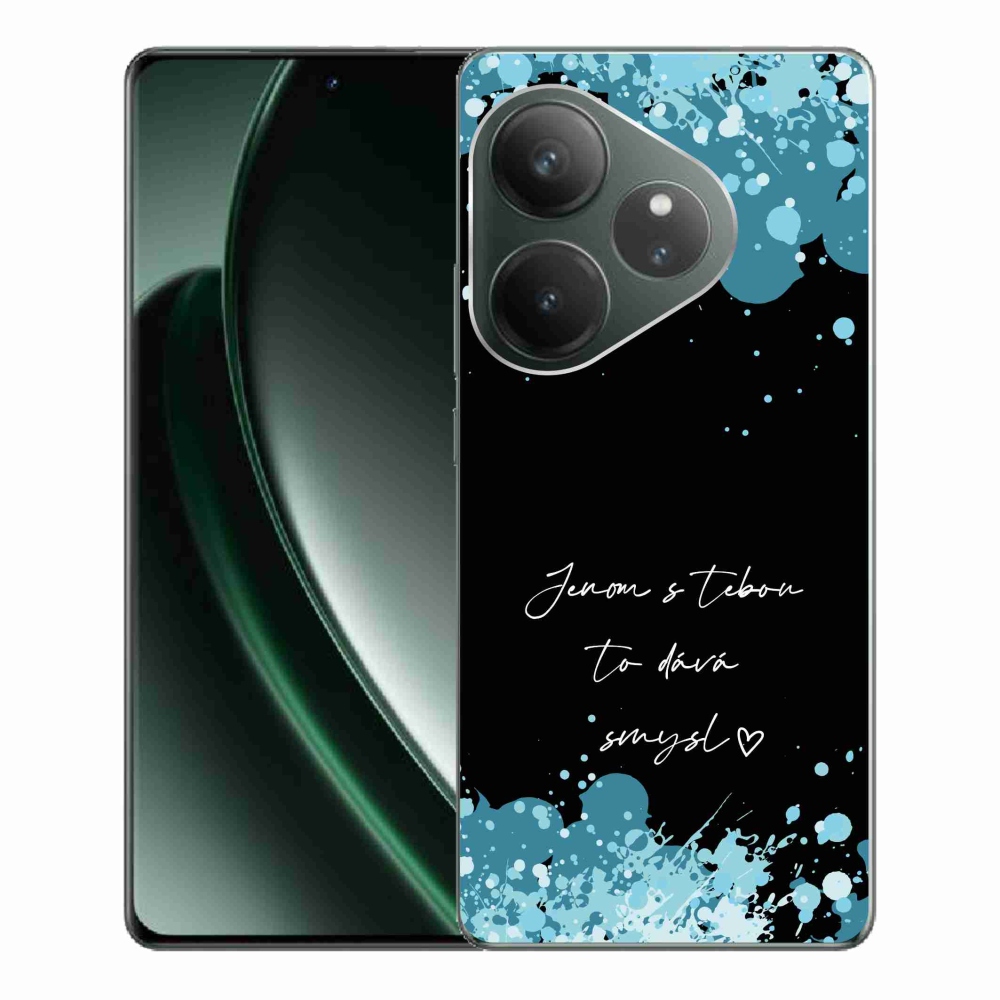 Gél borítás mmCase a Realme GT 6 5G/GT 6T 5G - szerelmes szöveg fekete háttérrel