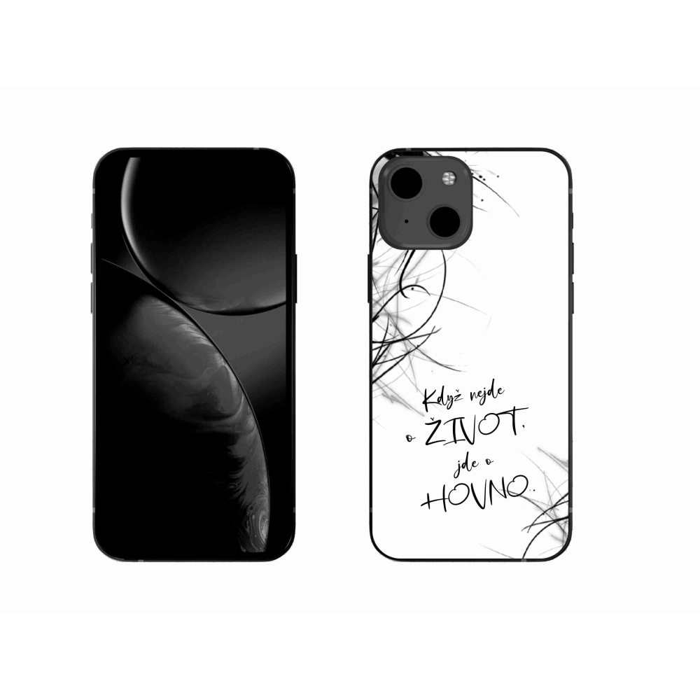 Gél borító mmCase iPhone 13 6.1 készülékhez - vicces szöveg 16 fehér háttér