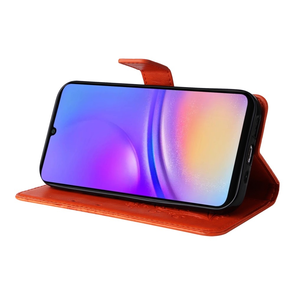 Nagy pillangó könyv tok Samsung Galaxy A06 4G - narancssárga