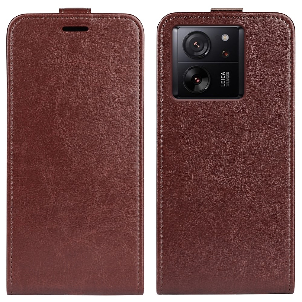 Függőleges flip tok Xiaomi 13T/13T Pro készülékhez - barna