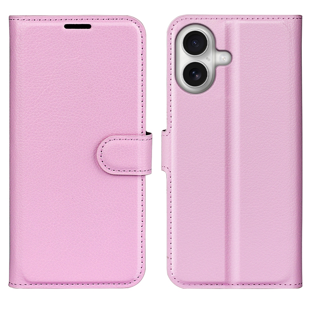 Litchi könyvtáska iPhone 17 készülékhez - rózsaszín