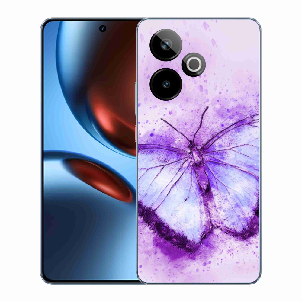 Gél borítás mmCase a Realme GT 7 5G/GT 7T 5G számára - lila pillangó