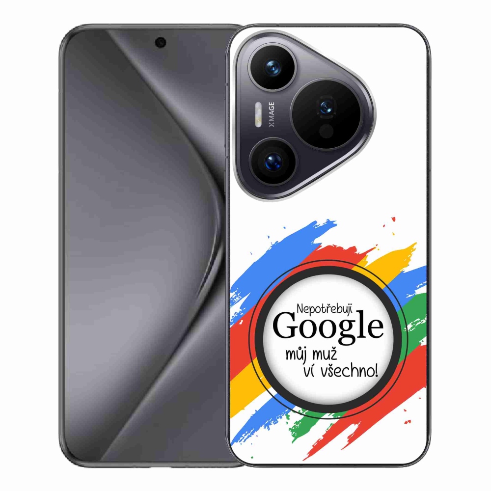 Gél borító mmCase a Huawei Pura 70 Pro - az ember tudja, minden fehér háttérrel
