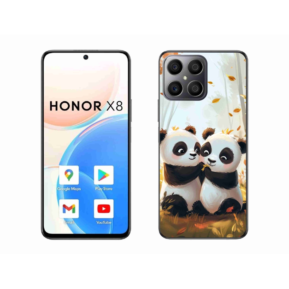 Zselés borítás mmCase a Honor X8-hoz - pandák