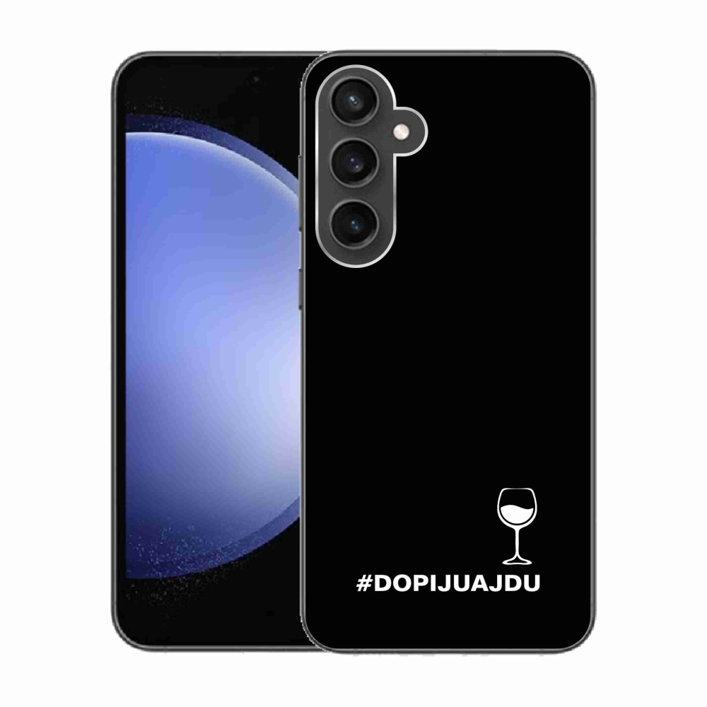 Gél borítás mmCase Samsung Galaxy S23 FE készülékhez - bor motívum fekete alapon