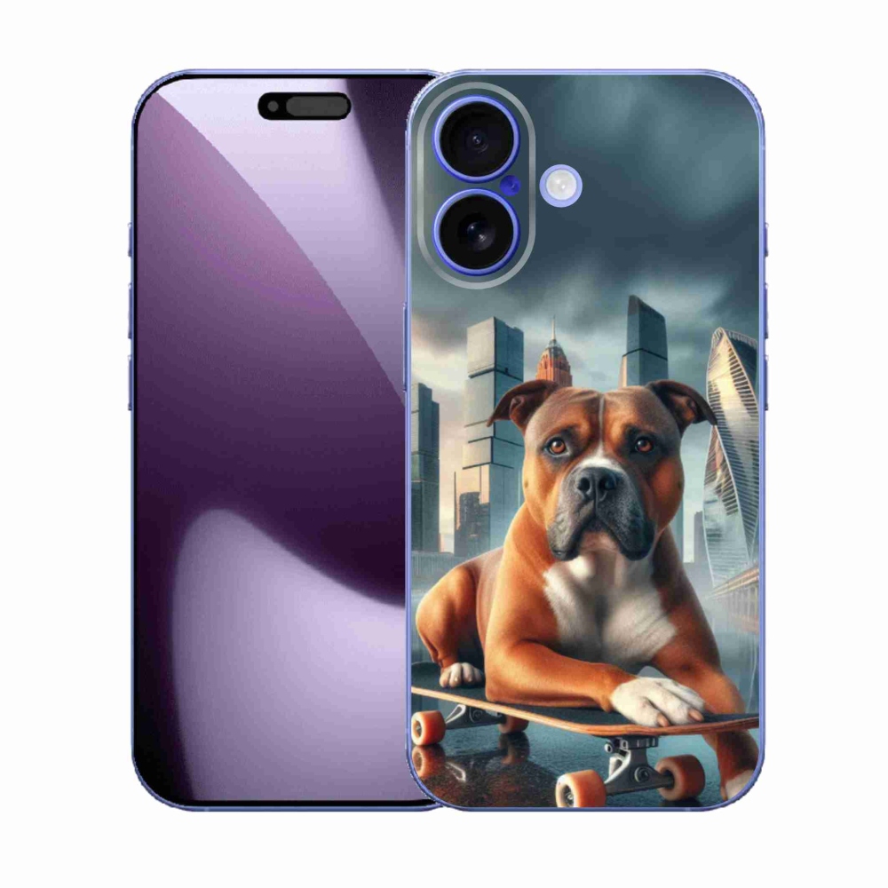 Gél borítás mmCase iPhone 17 készülékhez - kutya gördeszkán