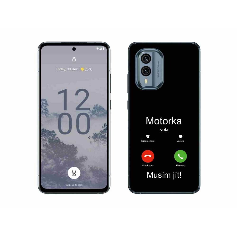Zselés borítás mmCase a Nokia X30 5G készülékhez - motoros hívások fekete háttérrel