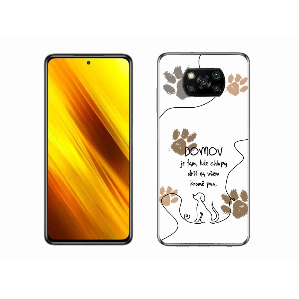 Gél borítás mmCase a Xiaomi Poco X3 Pro számára - kutya motívum fehér háttérrel