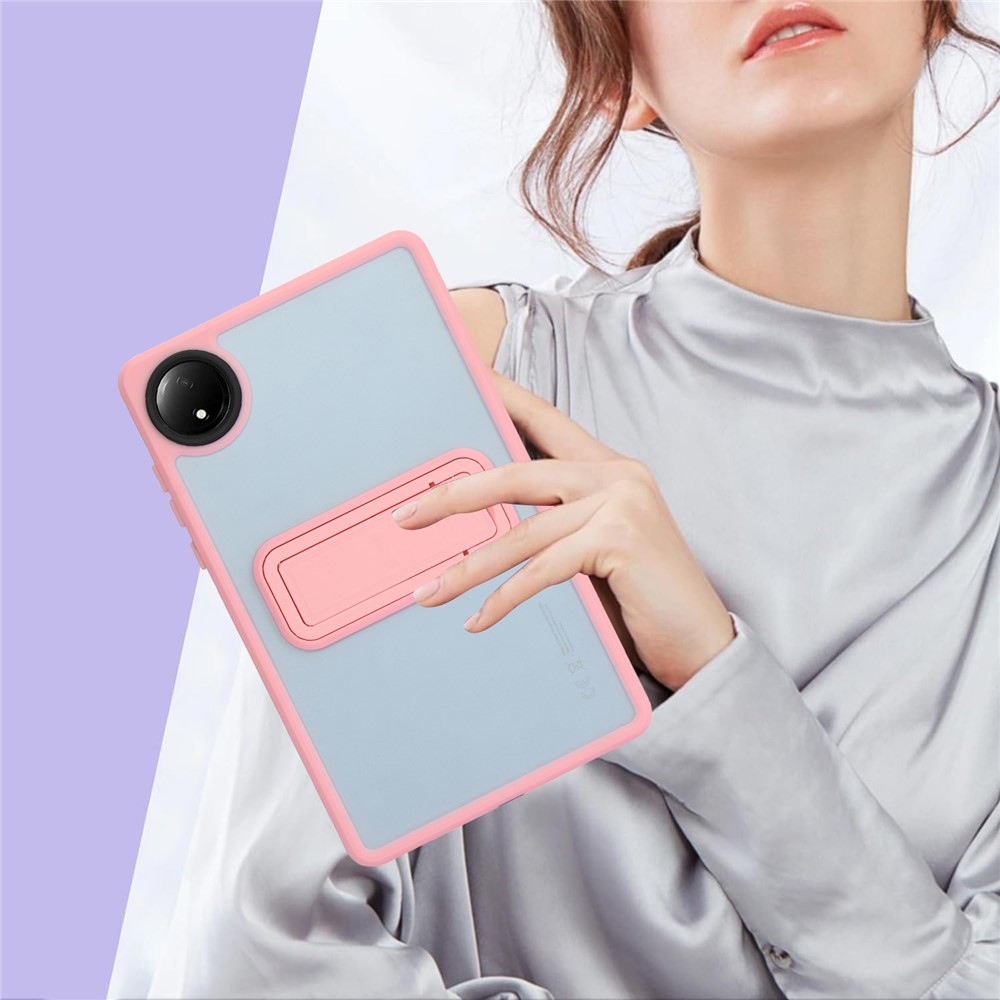 Skiny zselés tok fix hátlappal és flip állvánnyal Xiaomi Redmi Pad SE 8.7-hez - rózsaszínű
