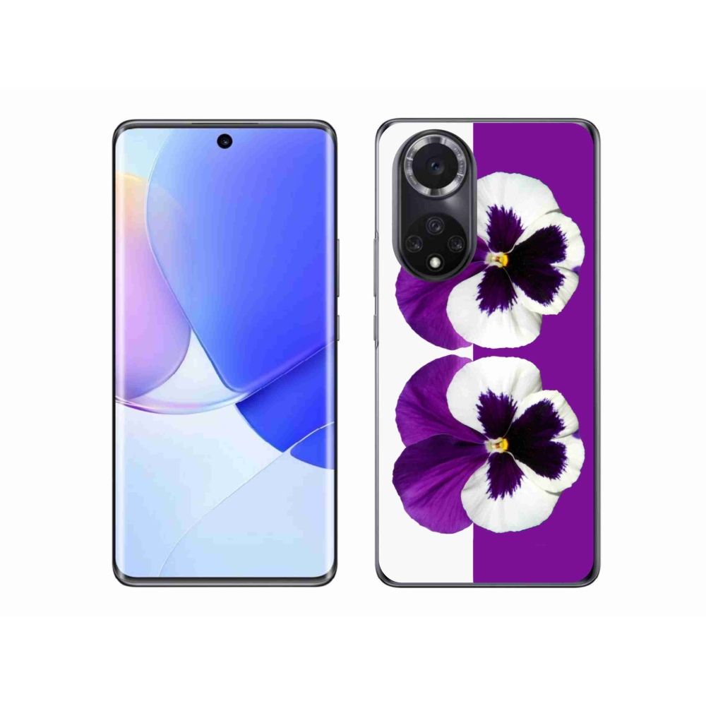 Gél borító mmCase a Huawei Nova 9-hez - lila és fehér virág
