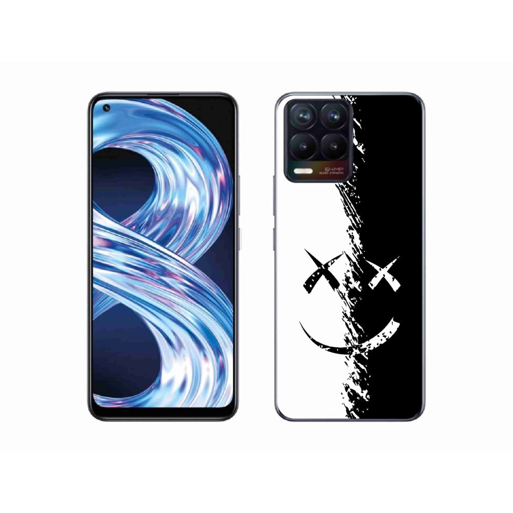 Gél borító mmCase a Realme 8 Pro-hoz - fekete-fehér mosolygó