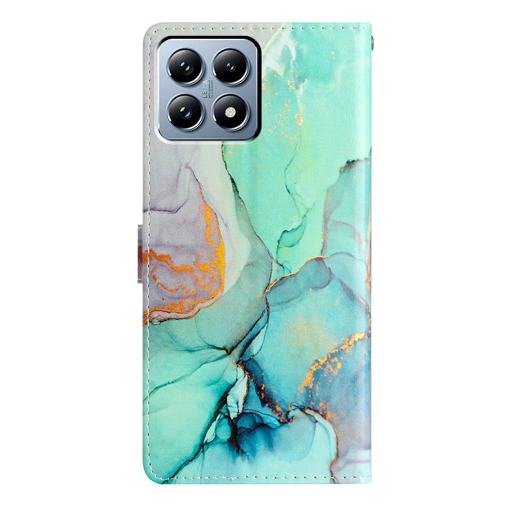 Egyedi könyvtáska Xiaomi 15T Pro - zöld márvány