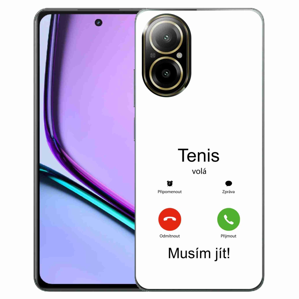 Gél borítás mmCase a Realme C67-en - teniszhívások fehér háttérrel