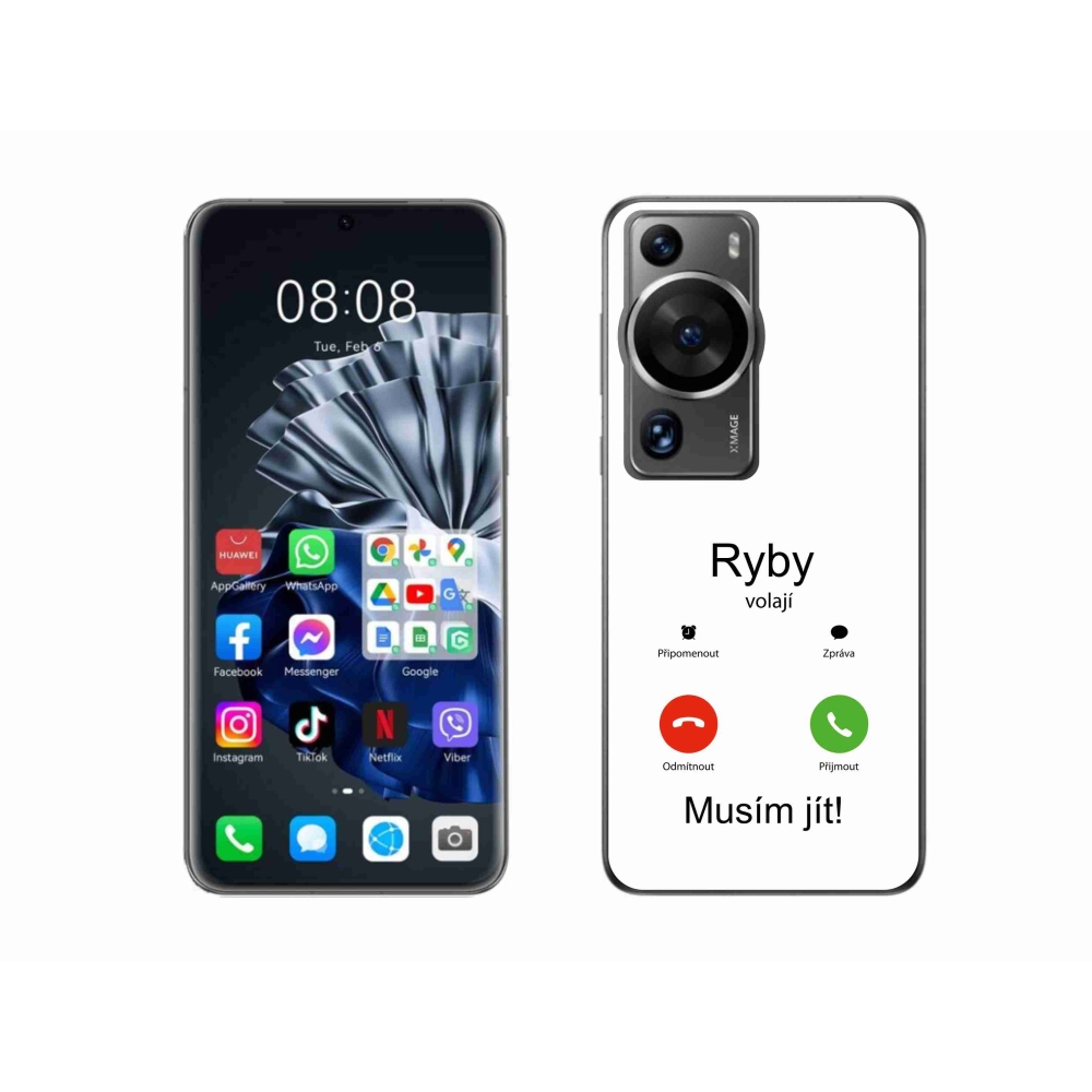 Gél borítás mmCase a Huawei P60 Pro - hal hívás fehér háttérrel