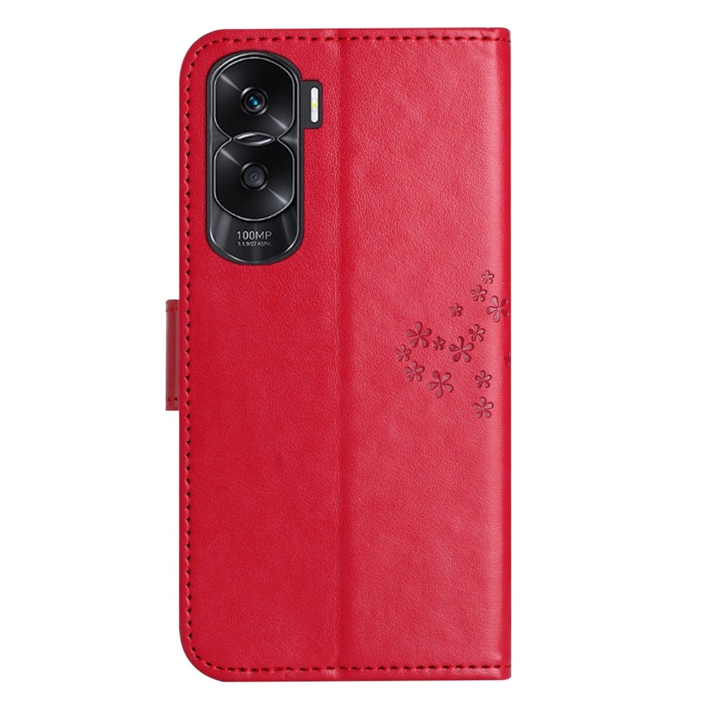 Fa könyvtáska Honor 90 Lite-hoz - piros