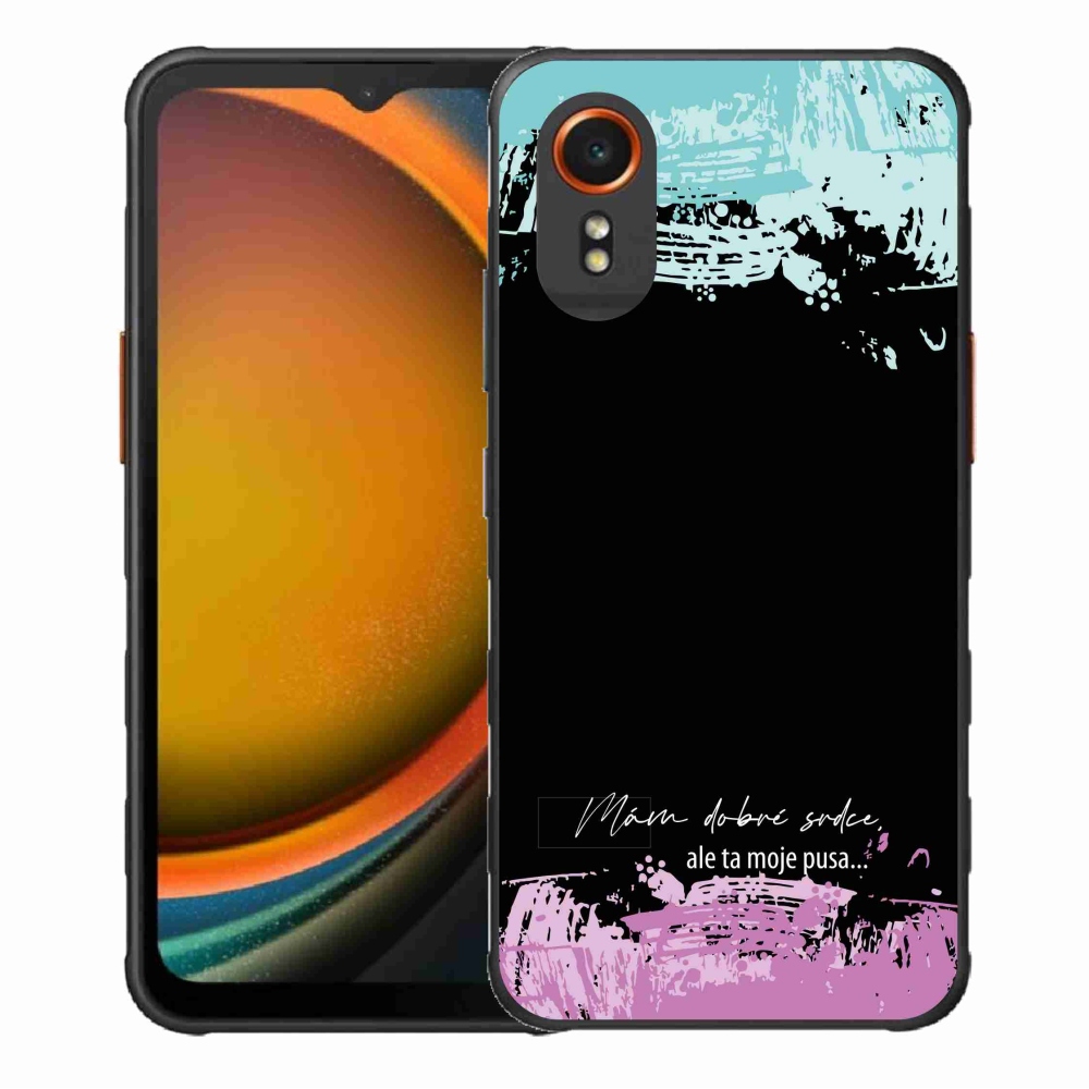 Gél borító mmCase Samsung Galaxy Xcover 7 - vicces szöveg 3 fekete háttérrel