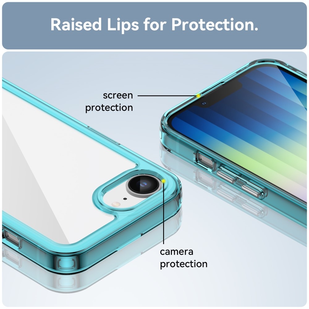 Gél tok fix hátlappal iPhone 16e készülékhez - világoskék
