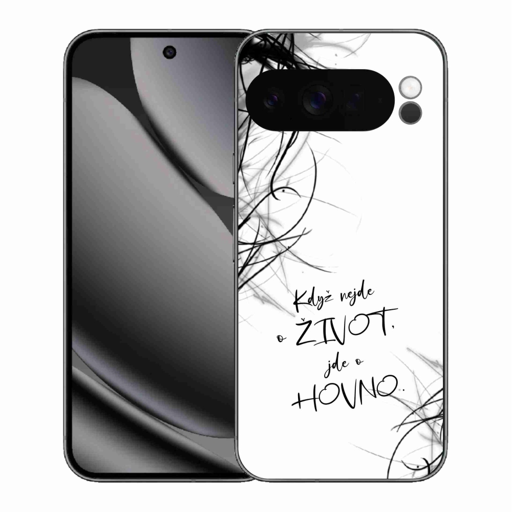 Gél borító mmCase a Google Pixel 10 Pro XL-hez - vicces szöveg 16 fehér háttér