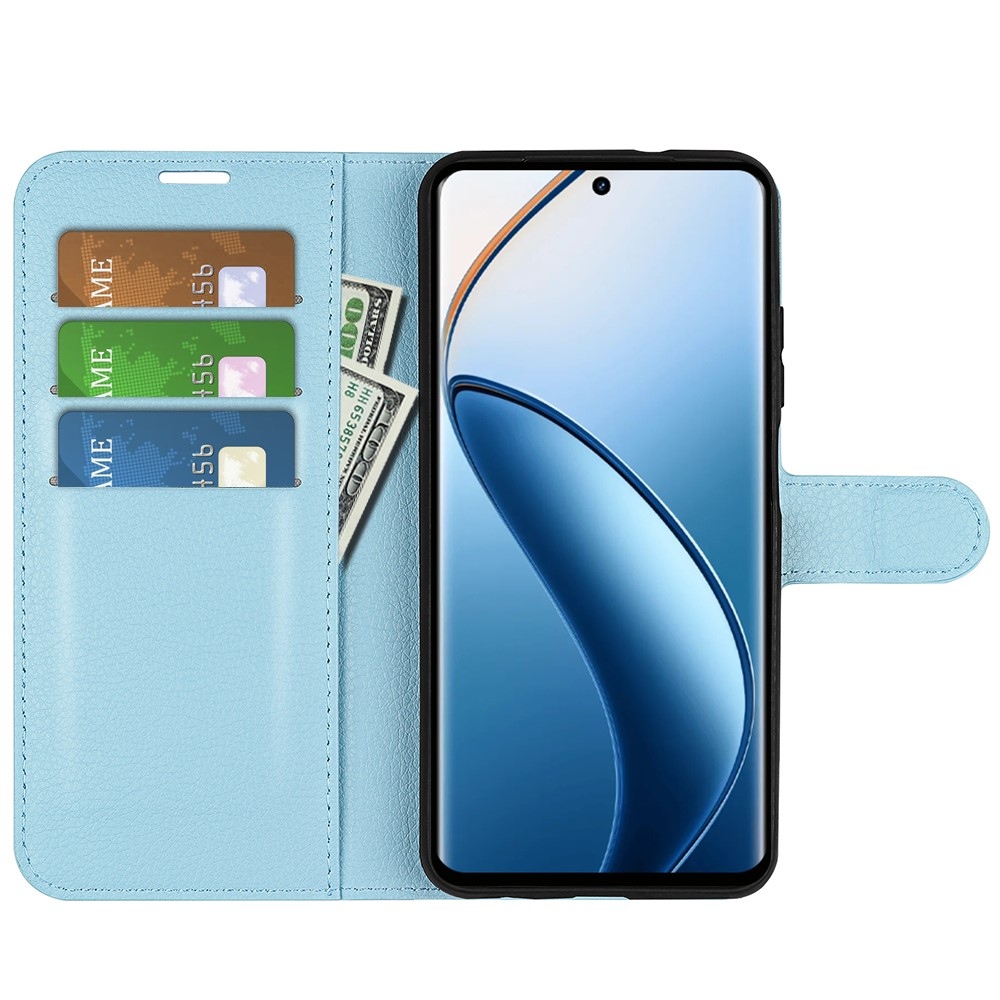 Litchi könyvtáska a Realme 12+ 5G készülékhez - kék