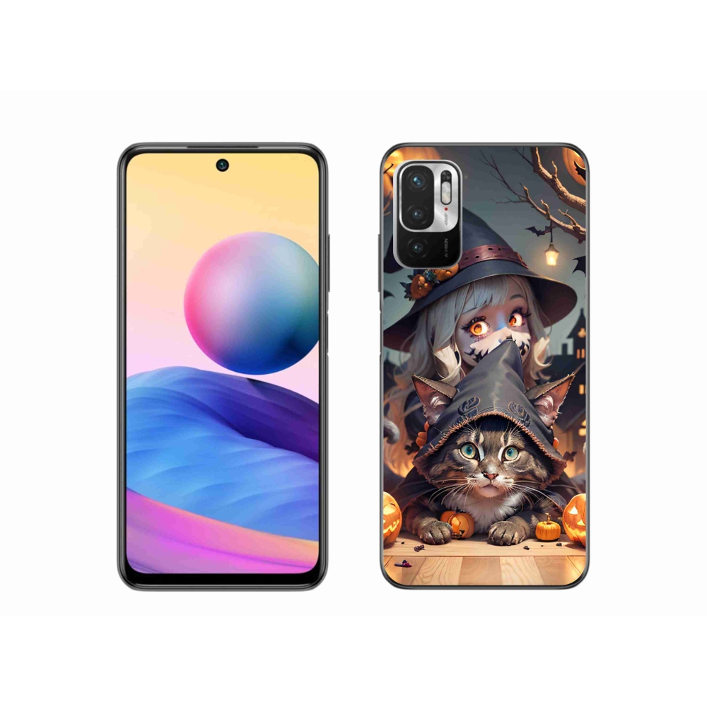Gél borítás mmCase a Xiaomi Redmi Note 10 5G-hez - boszorkány macskával