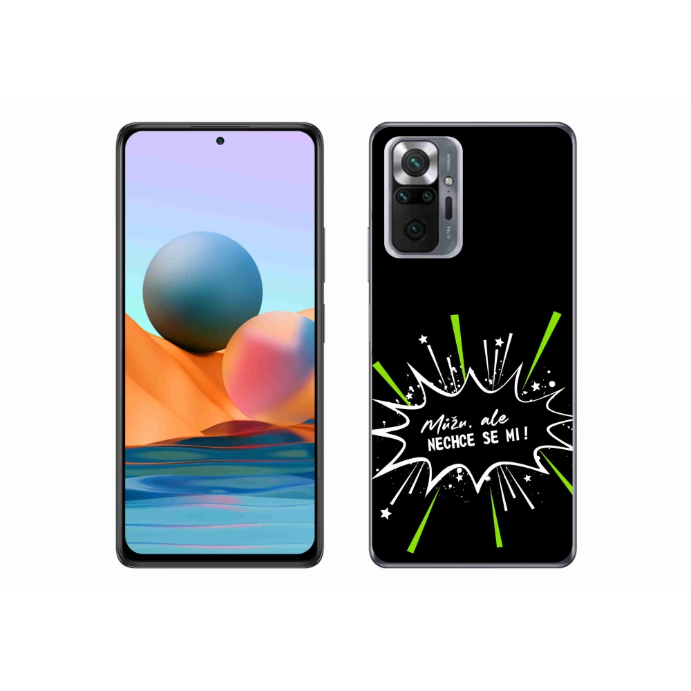 Gél borító mmCase a Xiaomi Redmi Note 10 Pro készülékhez - vicces szöveg 11 fekete háttérrel
