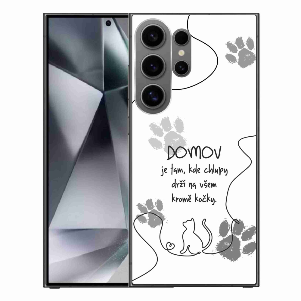 Gél borítás mmCase Samsung Galaxy S24 Ultra készülékhez - macska motívum fehér háttérrel